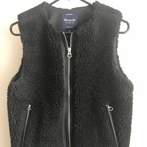 Madewell Black Shearling Vest